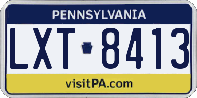 PA license plate LXT8413