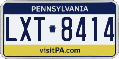 PA license plate LXT8414