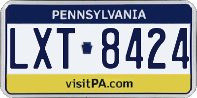 PA license plate LXT8424