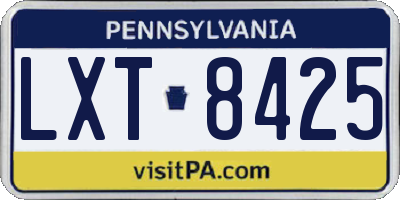 PA license plate LXT8425