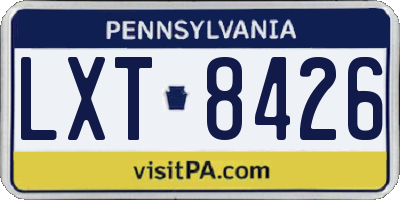 PA license plate LXT8426