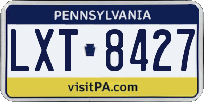 PA license plate LXT8427