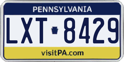 PA license plate LXT8429
