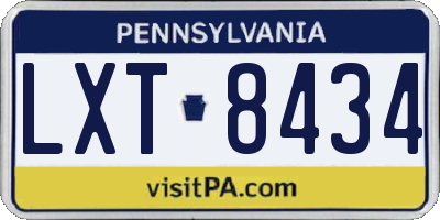 PA license plate LXT8434