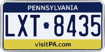 PA license plate LXT8435