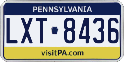 PA license plate LXT8436