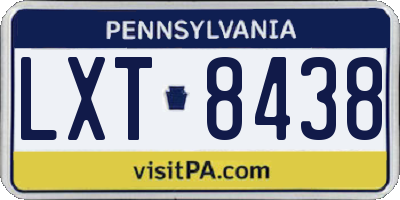 PA license plate LXT8438