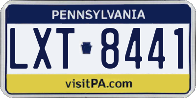 PA license plate LXT8441