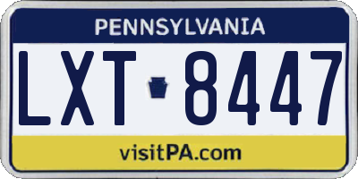 PA license plate LXT8447