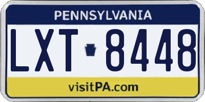 PA license plate LXT8448