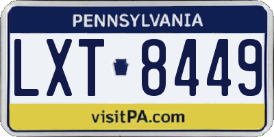 PA license plate LXT8449