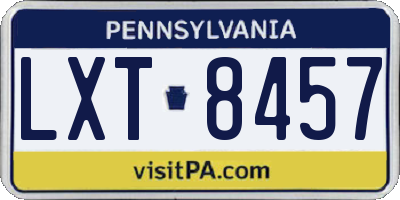 PA license plate LXT8457