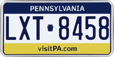 PA license plate LXT8458