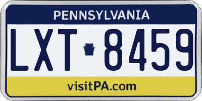 PA license plate LXT8459