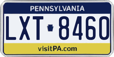 PA license plate LXT8460