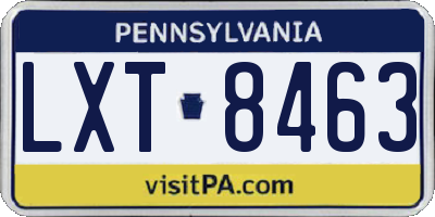 PA license plate LXT8463