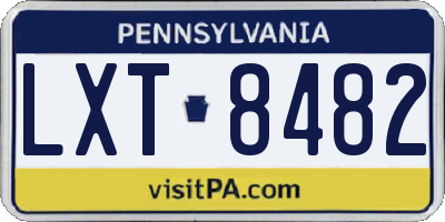 PA license plate LXT8482