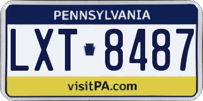 PA license plate LXT8487