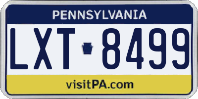 PA license plate LXT8499