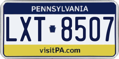 PA license plate LXT8507
