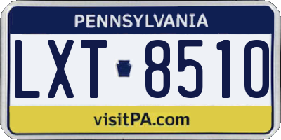 PA license plate LXT8510