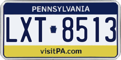 PA license plate LXT8513