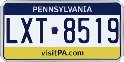 PA license plate LXT8519