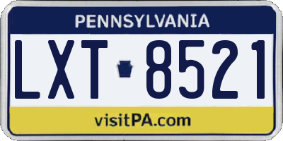 PA license plate LXT8521