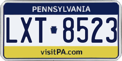 PA license plate LXT8523