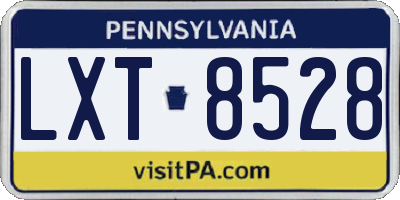 PA license plate LXT8528