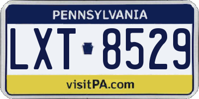 PA license plate LXT8529