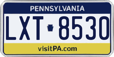 PA license plate LXT8530