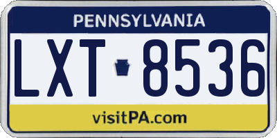 PA license plate LXT8536
