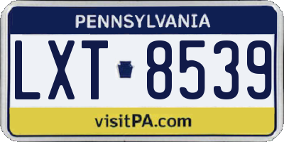 PA license plate LXT8539