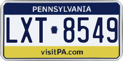 PA license plate LXT8549