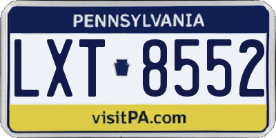 PA license plate LXT8552