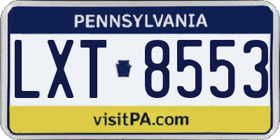 PA license plate LXT8553