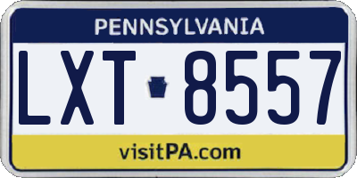 PA license plate LXT8557