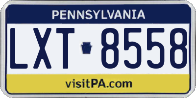 PA license plate LXT8558