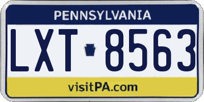 PA license plate LXT8563