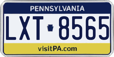 PA license plate LXT8565