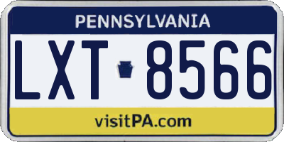 PA license plate LXT8566