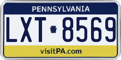 PA license plate LXT8569