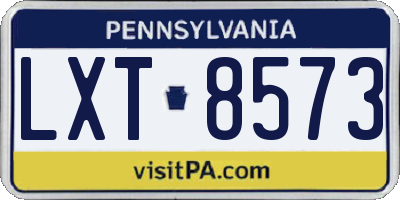 PA license plate LXT8573