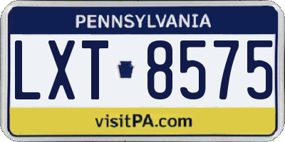 PA license plate LXT8575