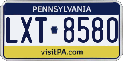 PA license plate LXT8580