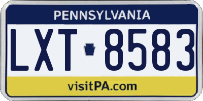 PA license plate LXT8583