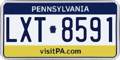 PA license plate LXT8591