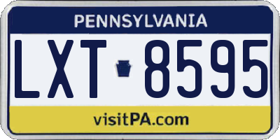 PA license plate LXT8595