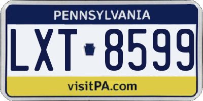 PA license plate LXT8599